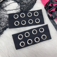 Load image into Gallery viewer, Punk Girl Fabric Hollow Elastic Headbands Metal Rock Personalized Hollow Eyelets Hair Band Casual Sports Grommet Headband
