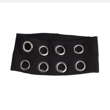 Load image into Gallery viewer, Punk Girl Fabric Hollow Elastic Headbands Metal Rock Personalized Hollow Eyelets Hair Band Casual Sports Grommet Headband

