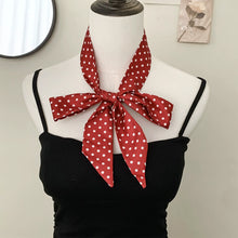 Load image into Gallery viewer, Fashion Dot Ribbon Silk Scarf Women Thin Neck Scarves Lady Small Shawls Bandana Narrow Female Neckerchief Dress Accessories

