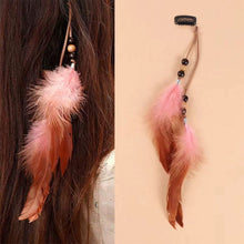 Load image into Gallery viewer, Bohemian Feather Hairband Women's Festive Masquerade Carnival Hippies Costume Indian Prom Gypsy Long Tassel Hair Accessories
