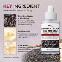 Load image into Gallery viewer, Exfoliant Black &amp; White Rice Ampoule Facial Serum Peel Shot Exfoliating Brightening Remove Dead Skin Blackhead Facial Cleaning
