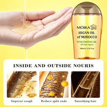 Load image into Gallery viewer, Argan Oil Of Morocco Hair Oil Hair Care Scalp Essential Oil For Repairing Dry Damage Hair Treatment Strength Renewing Hair Oil
