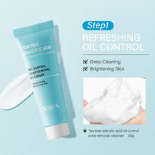 Load image into Gallery viewer, Tea Tree Salicylic Acid Serum Shrink Pore Cream Elimination Large Pores Remove Blackehead Face Smooth Repairing Skin Care Set
