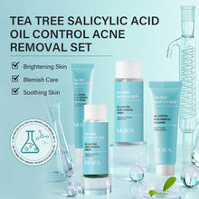 Load image into Gallery viewer, Tea Tree Salicylic Acid Serum Shrink Pore Cream Elimination Large Pores Remove Blackehead Face Smooth Repairing Skin Care Set
