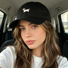 Load image into Gallery viewer, Cute Cartoon Puppy Embroidery Baseball Cap Adjustable Wide Brim Sunshade Unisex Daily Outdoor Leisure Hat
