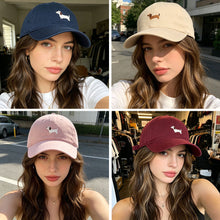 Load image into Gallery viewer, Cute Cartoon Puppy Embroidery Baseball Cap Adjustable Wide Brim Sunshade Unisex Daily Outdoor Leisure Hat
