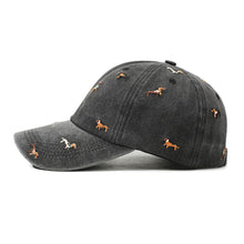 Load image into Gallery viewer, Retro Washed Puppy Embroidery Baseball Cap Soft Top Adjustable Peaked Cap Breathable UV Protection Casual Outdoor Hat
