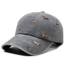 Load image into Gallery viewer, Retro Washed Puppy Embroidery Baseball Cap Soft Top Adjustable Peaked Cap Breathable UV Protection Casual Outdoor Hat
