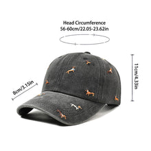 Load image into Gallery viewer, Retro Washed Puppy Embroidery Baseball Cap Soft Top Adjustable Peaked Cap Breathable UV Protection Casual Outdoor Hat
