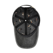 Load image into Gallery viewer, Retro Washed Puppy Embroidery Baseball Cap Soft Top Adjustable Peaked Cap Breathable UV Protection Casual Outdoor Hat
