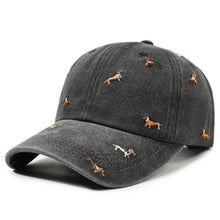 Load image into Gallery viewer, Retro Washed Puppy Embroidery Baseball Cap Soft Top Adjustable Peaked Cap Breathable UV Protection Casual Outdoor Hat
