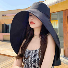 Load image into Gallery viewer, Large Brim Full Face Sun Protection Hat With Neck Shawl UV Protection Adjustable Summer Hat For Women Outdoor Beach Travel
