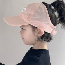 Load image into Gallery viewer, Kids Summer Thin Empty Top Baseball Cap Ponytail Design Sun Hat Breathable UV Protection Cute Cap for Boys Girls
