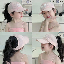 Load image into Gallery viewer, Kids Summer Thin Empty Top Baseball Cap Ponytail Design Sun Hat Breathable UV Protection Cute Cap for Boys Girls
