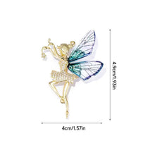 Load image into Gallery viewer, Dancing Girl Angel Wings Rhinestone Brooch Fashion Pearl Metal Lapel Pin Clothing Accessories For Women
