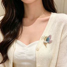 Load image into Gallery viewer, Dancing Girl Angel Wings Rhinestone Brooch Fashion Pearl Metal Lapel Pin Clothing Accessories For Women
