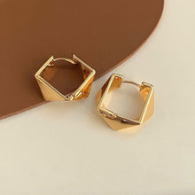 Load image into Gallery viewer, European And American Vintage Metal Irregular Rhombus Geometric Hoop Earrings Fashion Polygon Ear Jewelry for Women
