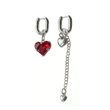 Load image into Gallery viewer, Titanium Steel Asymmetrical Heart Zircon Long Tassel Dangle Earrings Minimal Elegant Fashion Women Daily Party Jewelry Gift
