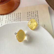 Load image into Gallery viewer, French Style Candy Color Resin Irregular Geometric Non-Piercing Ear Clips Fashion Daily Women Earrings Jewelry
