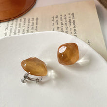 Load image into Gallery viewer, French Style Candy Color Resin Irregular Geometric Non-Piercing Ear Clips Fashion Daily Women Earrings Jewelry
