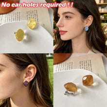 Load image into Gallery viewer, French Style Candy Color Resin Irregular Geometric Non-Piercing Ear Clips Fashion Daily Women Earrings Jewelry
