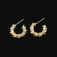 Load image into Gallery viewer, Electroplated Copper Broken Silver Style Irregular C Shape Earrings Women Fashion Elegant Daily Party Premium Jewelry
