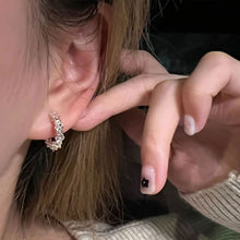 Load image into Gallery viewer, Electroplated Copper Broken Silver Style Irregular C Shape Earrings Women Fashion Elegant Daily Party Premium Jewelry
