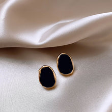 Load image into Gallery viewer, New Alloy Black Wine Red Irregular Geometry Stud Earrings Vintage Korean Aesthetic Women Daily Wedding Jewelry

