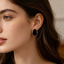 Load image into Gallery viewer, New Alloy Black Wine Red Irregular Geometry Stud Earrings Vintage Korean Aesthetic Women Daily Wedding Jewelry

