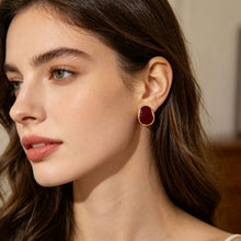 Load image into Gallery viewer, New Alloy Black Wine Red Irregular Geometry Stud Earrings Vintage Korean Aesthetic Women Daily Wedding Jewelry
