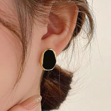 Load image into Gallery viewer, New Alloy Black Wine Red Irregular Geometry Stud Earrings Vintage Korean Aesthetic Women Daily Wedding Jewelry
