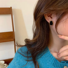 Load image into Gallery viewer, New Alloy Black Wine Red Irregular Geometry Stud Earrings Vintage Korean Aesthetic Women Daily Wedding Jewelry
