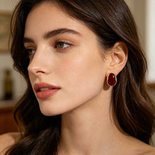 Load image into Gallery viewer, New Alloy Black Wine Red Irregular Geometry Stud Earrings Vintage Korean Aesthetic Women Daily Wedding Jewelry
