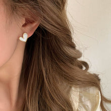 Load image into Gallery viewer, Alloy Vintage Black White Peach Heart Stud Earrings Korean Ins Retro Temperament Women Daily Party Wedding Fashion Jewelry
