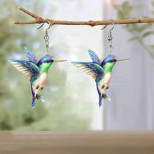 Load image into Gallery viewer, Retro Colorful Hummingbird Acrylic Earrings Cute Animal Stud Drop Dangle Earrings Women Fashion Jewelry Festival Gifts
