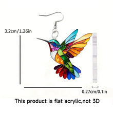 Load image into Gallery viewer, Retro Colorful Hummingbird Acrylic Earrings Cute Animal Stud Drop Dangle Earrings Women Fashion Jewelry Festival Gifts
