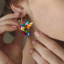 Load image into Gallery viewer, Retro Colorful Hummingbird Acrylic Earrings Cute Animal Stud Drop Dangle Earrings Women Fashion Jewelry Festival Gifts
