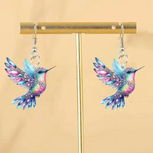 Load image into Gallery viewer, Retro Colorful Hummingbird Acrylic Earrings Cute Animal Stud Drop Dangle Earrings Women Fashion Jewelry Festival Gifts
