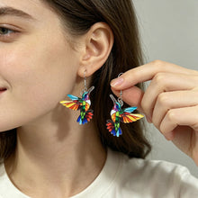 Load image into Gallery viewer, Retro Colorful Hummingbird Acrylic Earrings Cute Animal Stud Drop Dangle Earrings Women Fashion Jewelry Festival Gifts
