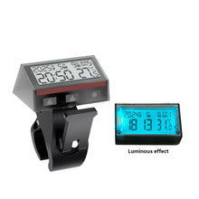 Load image into Gallery viewer, Motorcycle Solar Powered Multi-Function Digital Clock Touch Button Thermometer Calendar Waterproof for Bike Car E-Bike Accessory

