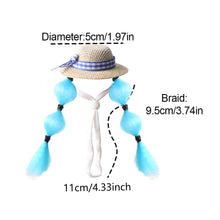 Load image into Gallery viewer, Small Pet Straw Hat with Braids Adjustable Cap for Hamster Budgie Cockatiel Cute Photo Prop Animal Costume for Creative Videos
