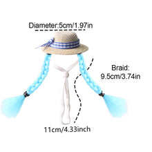 Load image into Gallery viewer, Small Pet Straw Hat with Braids Adjustable Cap for Hamster Budgie Cockatiel Cute Photo Prop Animal Costume for Creative Videos
