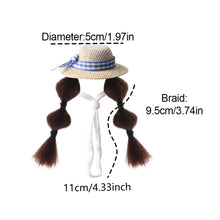 Load image into Gallery viewer, Small Pet Straw Hat with Braids Adjustable Cap for Hamster Budgie Cockatiel Cute Photo Prop Animal Costume for Creative Videos
