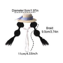 Load image into Gallery viewer, Small Pet Straw Hat with Braids Adjustable Cap for Hamster Budgie Cockatiel Cute Photo Prop Animal Costume for Creative Videos
