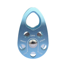 Load image into Gallery viewer, 22KN Aluminum Side Plate Single Pulley High Load Capacity Fixed Roller Bearing for Outdoor Climbing Rigging Lifting Transport
