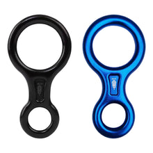 Load image into Gallery viewer, 35KN Aluminum Alloy Figure 8 Descender Multi-Purpose High Load Capacity Belay Device Outdoor Rock Climbing High Altitude Work Safety Rope Equipment
