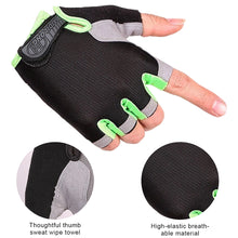 Load image into Gallery viewer, 1Pair Professional Half Finger Fitness Gloves Silicone Palm Pad Anti-slip Wear-resistant Sunscreen Breathable Cycling Gloves
