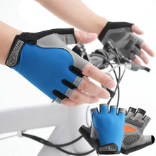 Load image into Gallery viewer, 1Pair Professional Half Finger Fitness Gloves Silicone Palm Pad Anti-slip Wear-resistant Sunscreen Breathable Cycling Gloves
