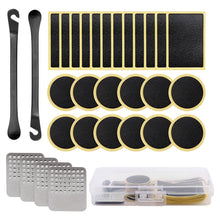Load image into Gallery viewer, Bicycle Tire Repair Kit with No Glue Patches Tire Lever and Rasper Inner Tube Fast Puncture Repair Tool Box
