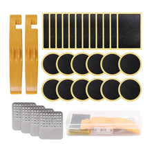 Load image into Gallery viewer, Bicycle Tire Repair Kit with No Glue Patches Tire Lever and Rasper Inner Tube Fast Puncture Repair Tool Box
